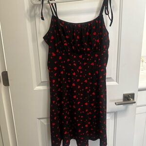 Lily Rose Black Dress with Pink Heart Design